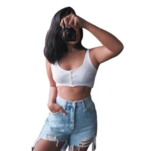 Женский жилет без рукавов с v-образным вырезом и пуговицами; Короткий однотонный жилет; Лидер продаж; сезон весна-лето; Новинка; высокое качество