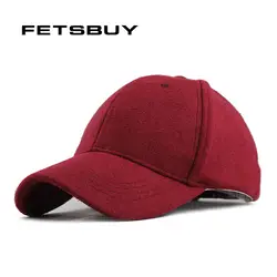 FETSBUY/оптовая продажа, теплая зимняя бейсболка, кепка для мужчин, брендовая бейсболка, черная однотонная Кепка, кепка для бейсбола, мужские