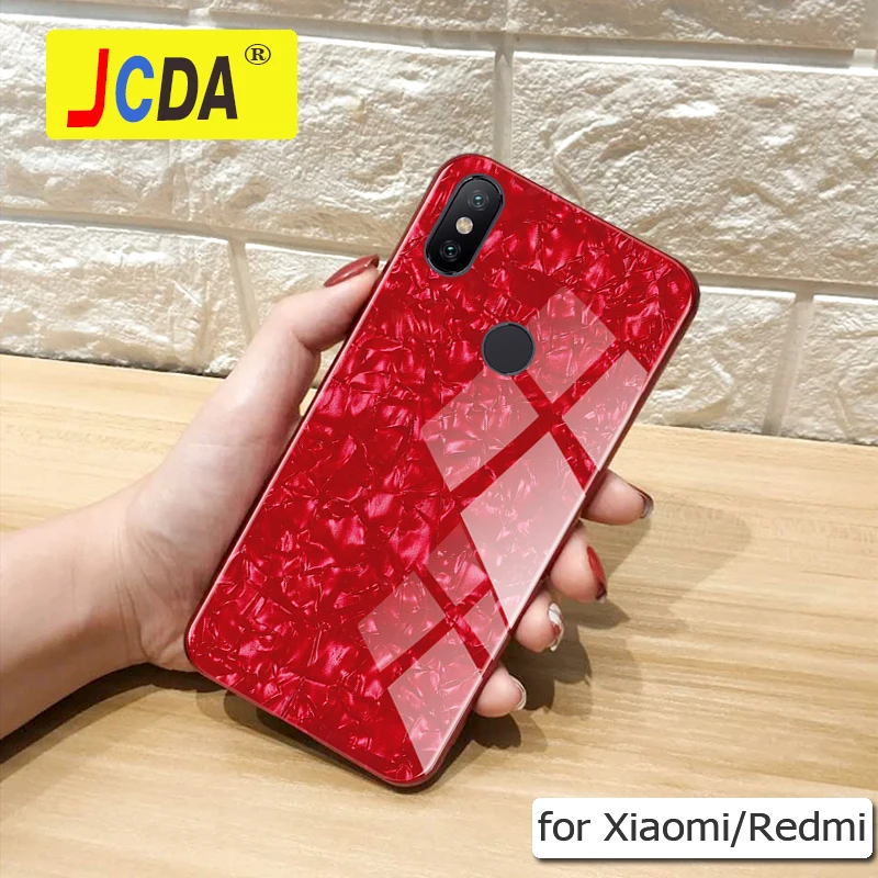 JCDA Case Xiaomi Mi 8 Lite Cover Redmi Note 6 Pro 5 House Piano Paint Glass Hard Carcasas Capa Coque Finger Ring Tempered |