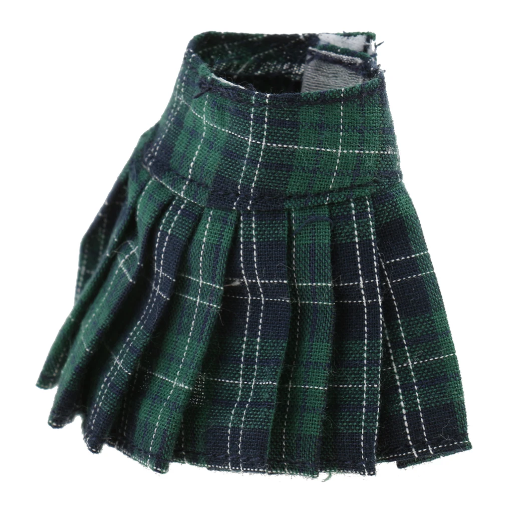 Classic Pleated Skirt Dress for 12inch Blythe Doll Party Casual Outfit red/green/black/pink