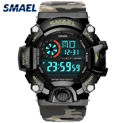 Мужские часы 50 м водостойкие SMAEL Top S Shock Watch светодиодный спортивные часы камуфляжные часы Band 1385C цифровые наручные часы Военные