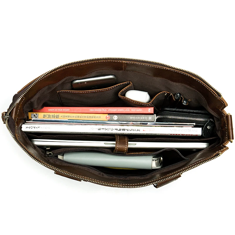WESTAL men’s briefcase bag men’s genuine leather laptop bag office tote for men's leather messenger bags men’s document bags 260