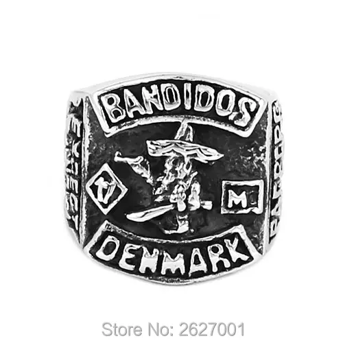 Дания Bandidos байкерское кольцо из нержавеющей стали ювелирные изделия панк MC клуб