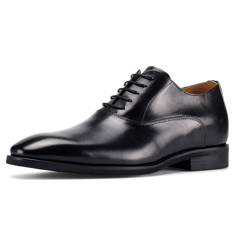 

Comfortable Men Elevator Shoes Genuine Leather Height Increasing 6 cm Handmade Italy Craft Gentleman Classic Dress Shoes