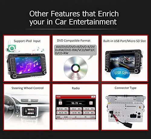 Eincar 7 ''Сенсорный экран GPS dvd-плеер автомобиля для VW/Гольф/Jetta двойной DIN в тире навигации автомобиля стерео Радио приемник Поддержка Blu