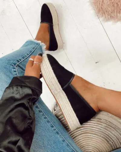 

Puimentiua Women Vulcanized Shoes Flat Platform Shoes Women Loafers Slip on Casual Shoes Moccasins Ladies Creepers Zapatos Mujer