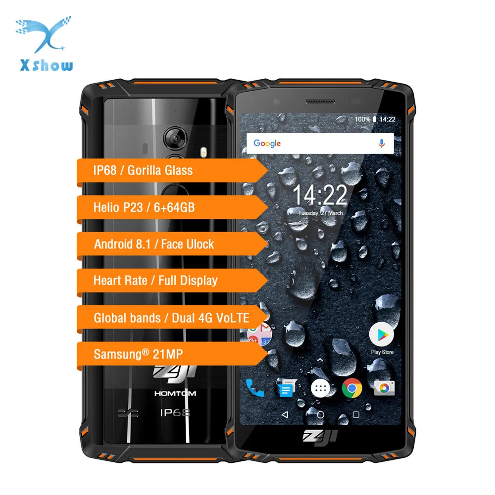 

Homtom ZOJI Z9 Helio P23 Octa Core 5.7 inch IP68 Heart Rat Smartphone 6GB RAM 64GB ROM 16MP Cam 5500mAh 4G LTE Mobile Phone