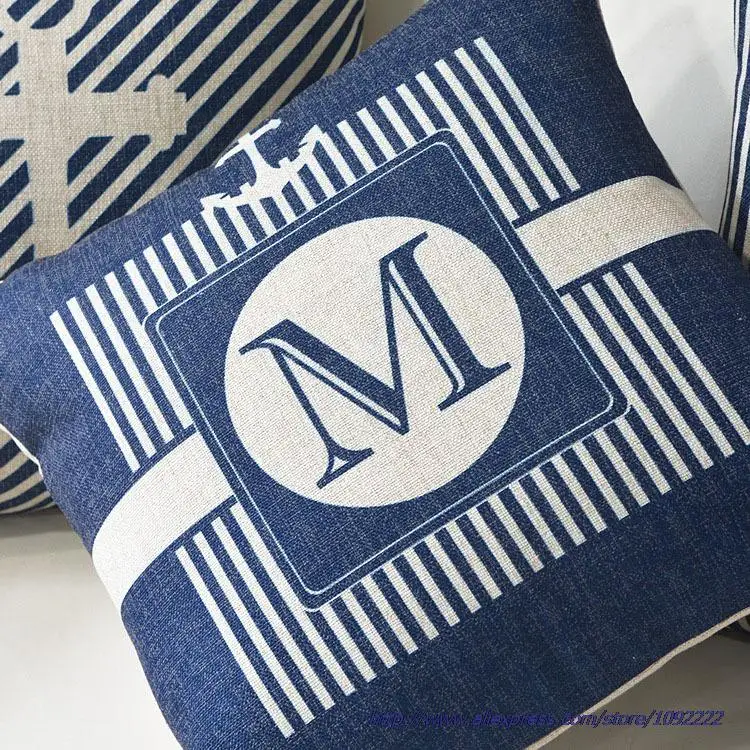 Морской Декоративные диванные подушки якоря в морском стиле карта подушка покрытие домашний декор синий подушки якорь Подушка Чехол для дивана
