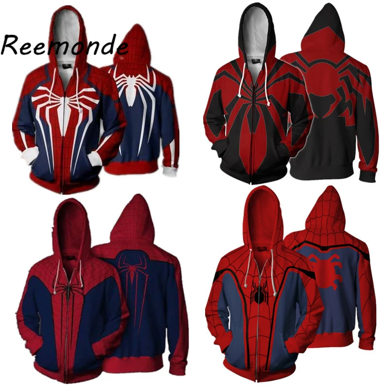 

Hoodies For Men Venom Spiderman Cosplay Costumes Hoodie Sweatshirt Spider-Man 3D Print Zipper Jackets Coat Long Sleeve Men Women
