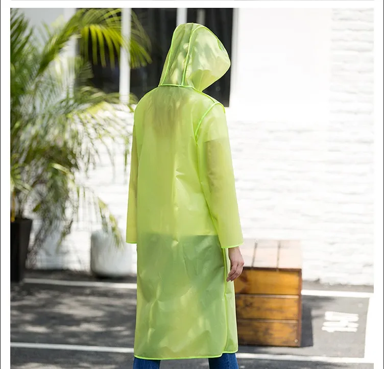 16..2018 Cheap to carry Fashion soft transparent  Plastic Thick Rainwear Unisex Woman men Waterproof Long Raincoats 