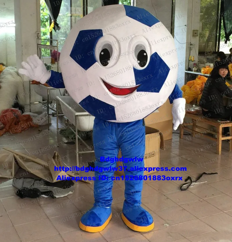 

Football Soccer Foot Ball Mascot Costume Adult Cartoon Character Outfit Suit Capping Ceremony Ribbon Cutting Cere zx1182