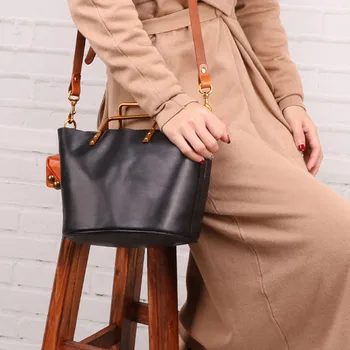 

Women Bag Vintage Casual Tote Fashion Women Messenger Bags Shoulder student Handbag Purse Wallet Genuine Leather 2019 New