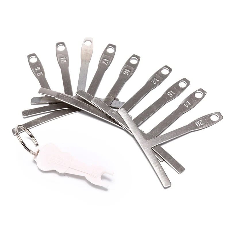 1 Set Stainless Steel Understring Radius Gauge With Bridge Pin Puller Luthier Tools Guitar Parts 7*6.5cm | Спорт и развлечения