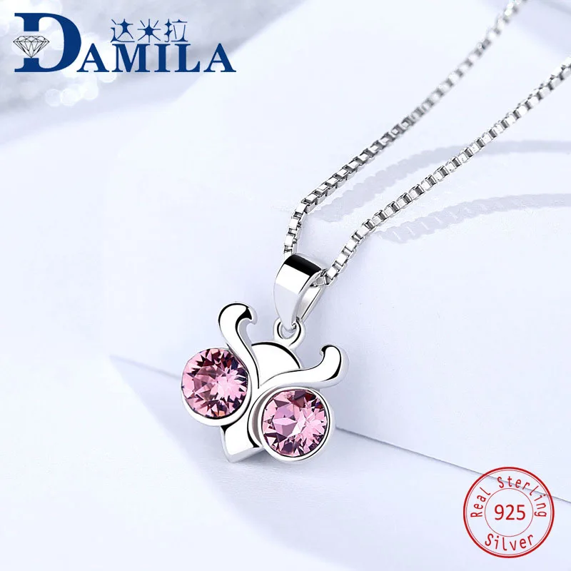 

Fashion 925 sterling silver crystal owl pendant for necklace Cubic Zirconia stone pendants for women jewelry accessories S925