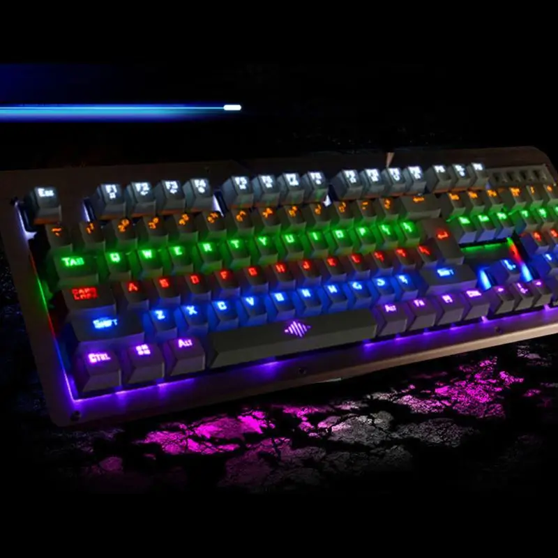 

Standard 104 keys USB Wired LED Backlight Mechanical Gaming Keyboard Multimedia Luminous Keyboard with Rest frame Removable