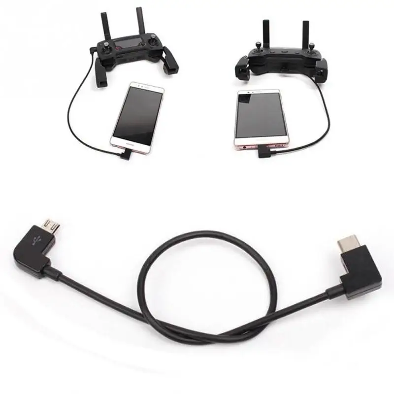 2018 New Arrive Micro USB Cable Type C OTG 90 degree For DJI Mavic Air Spark Transmitter Control