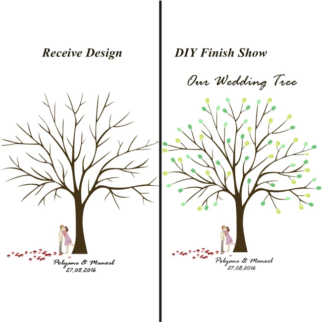 HAOCHU невеста жених Любовь Искра отпечаток пальца Свадебный Гость книга дерево холст живопись DIY Mariage подписи книга+ 2 комплекта чернильный коврик подарок - Цвет: 25