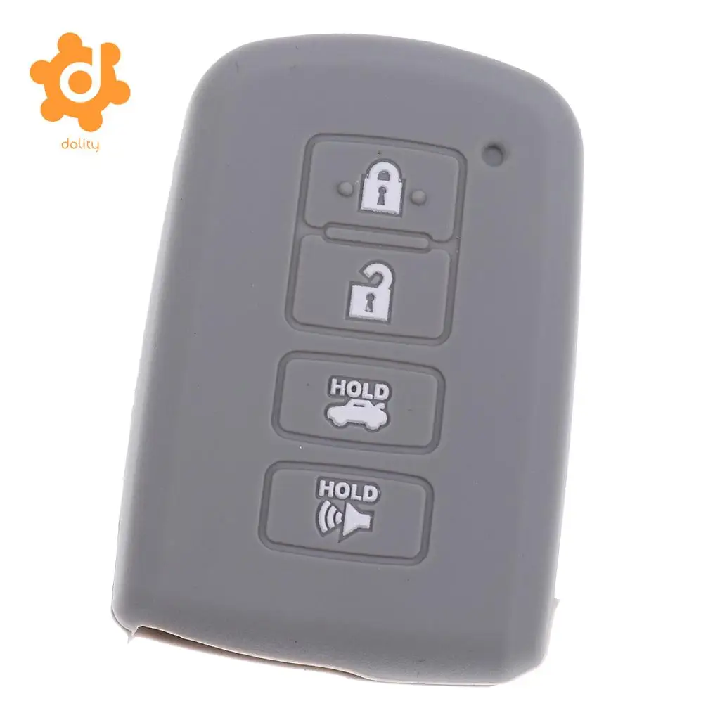 2x Silicone Car Key Shell Fob Case Cover for Toyota Avalon RAV-4 Clear+Gray