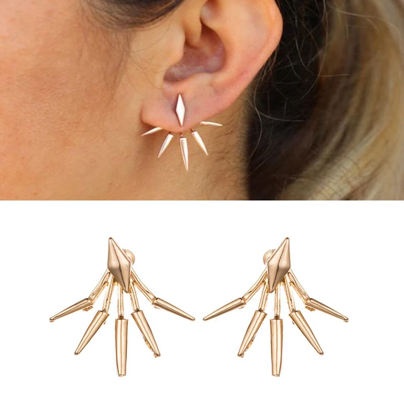

Jisensp Hot Ethnic Vintage Jewelry Simple Geometric Bar Earing Hexagon Stud Earrings for Women Bridesmaid Gift pendientes mujer