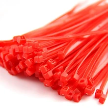 Красный кабельный галстук, 4x150 мм, нейлоновые кабельные стяжки самоблокирующийся Тип кабельные стяжки пластикового международного стандарта. 300 шт