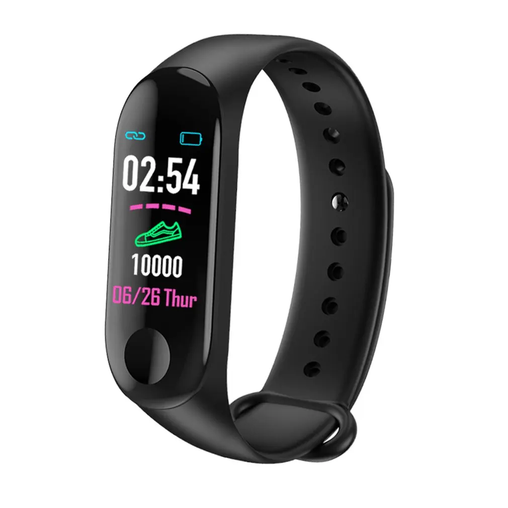 

M3 0.96 Inch Smart Wristband IP67 Waterproof Fitness Bracelet Big Color Screen OLED Message Heart Rate Blood Pressure Smartband