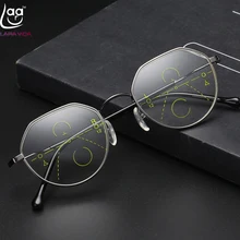 CLARA VIDA = Ретро мода многоугольная рамка интеллект прогрессивные многофокусные коммерческие очки для чтения бифокальные+ 1+ 1,5+ 2 до+ 4