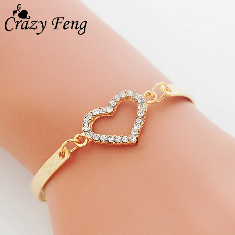 Buy Romantic Love Heart Shaped Charm Bracelets Bangles