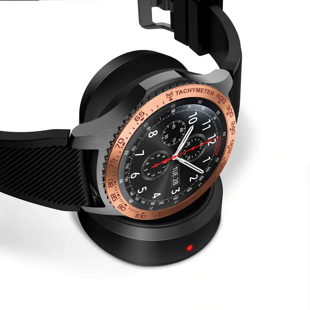 Чехол с кольцом для samsung Galaxy 46 мм/gear S3 Frontier, защитный чехол с кольцом, металлические часы-наклейка, аксессуары