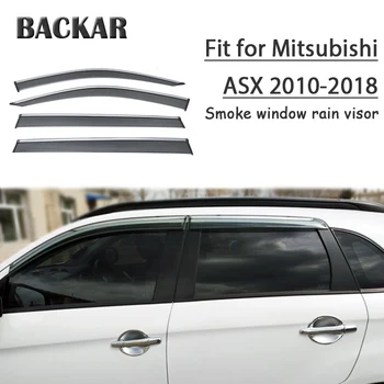 

Backar 4pcs Auto Car Windows Rain Wind Sun Shield Deflector Visor Trim Accessories For Mitsubishi ASX 2010-2017 2018 All Weather