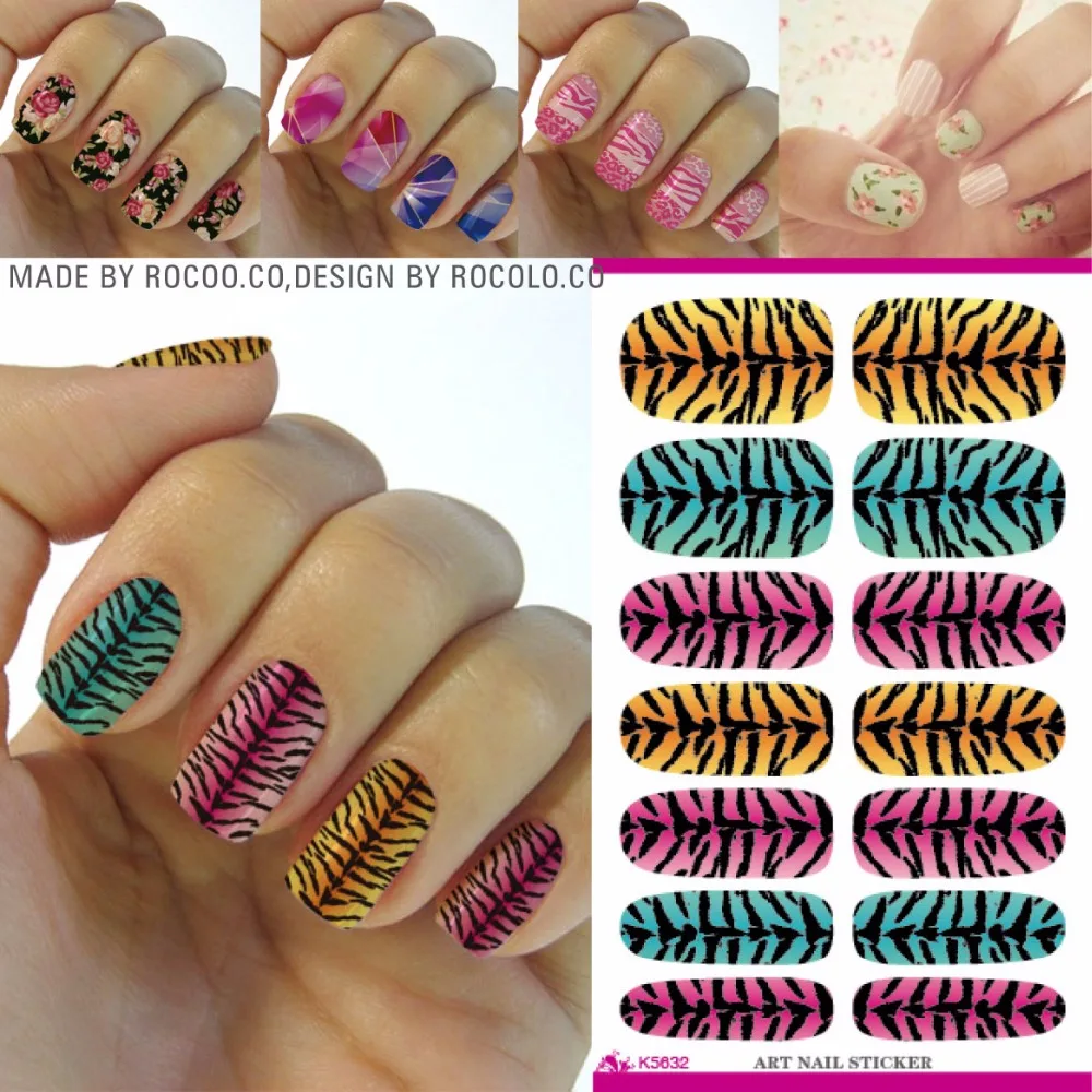 K5632 Rocooart Zebra Striped Nail Art Decorations Manicure Styling Foil