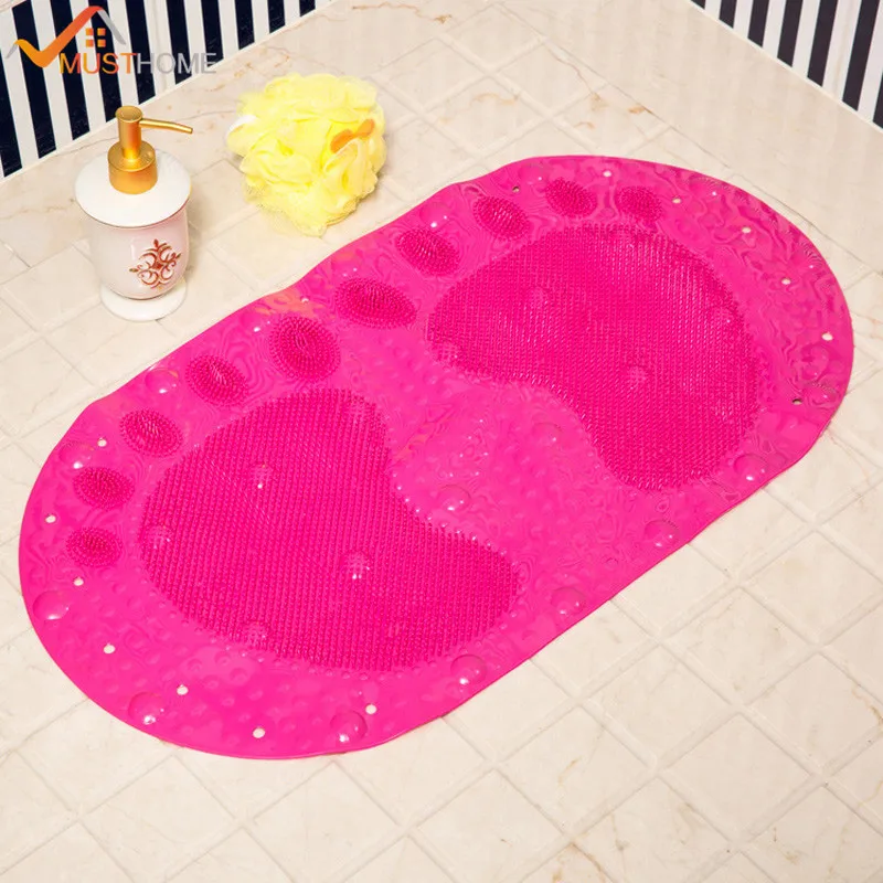 37cmx67cm Non Slip Bathroom Bath Mat PVC Foot Massage Shower Mats