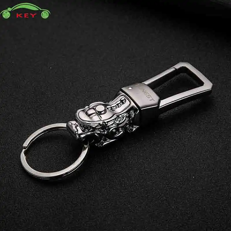 Upscale Brave Troops LED Light Car Keychain for Mazda Volvo Subaru BMW Mercedes Citroen Toyota Key Ring Auto Metal Men Keyring - Название цвета: Silver without box