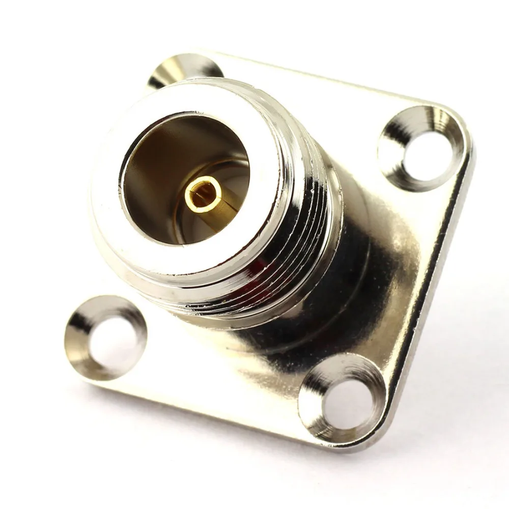 

N Female 4 Holes Panel Mount Solder Cup Post Plug Connector RF Coax Coaxial Adapter N Type Female Jack Connector
