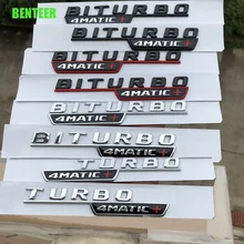 2 stücke BITURBO 4 matic + auto fender aufkleber für Mercedes Benz AMG C-klasse E-klasse S -klasse E63 E63S A45 w204 w05 w211