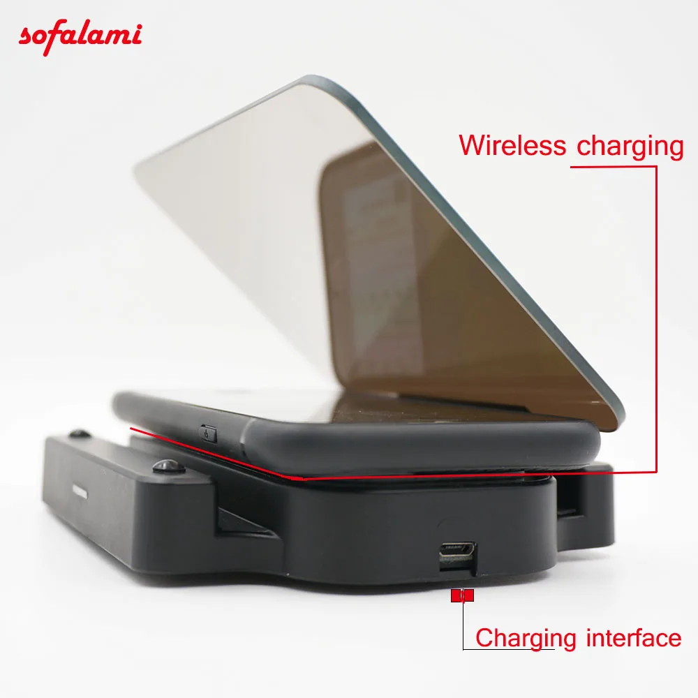 Universal Smart Cell phone Holder Mount Head Up Display Car HUD Phone GPS Navigation Wireless Charger Stand For iPhone 8 Plus X