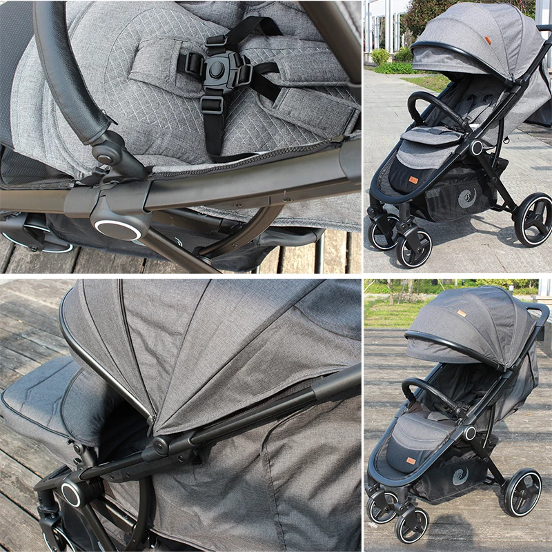 Baby Stroller Portable High Position Pram Spacious Buggy Strollers For Baby European Standard Pushc