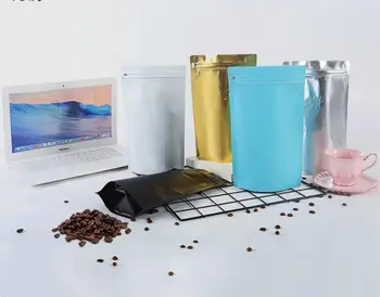 

500pcs Doypack One Way Valve 2 pound Coffee Bean Bags Tea Storage Cheasts Aluminum Foil Food packaging Bags W Sealing Clip 1kg