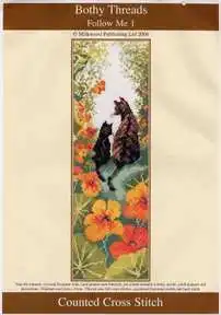 

Top Quality lovely counted cross stitch kit bothy threads follow me cat kitty mother and baby