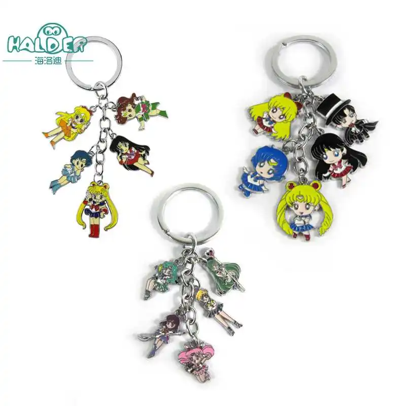 

Halder Anime Cosplay Sailor Moon Figure Keychain Mars Jupiter Venus Mercury Keychains Action Figures Pendant Key Chains