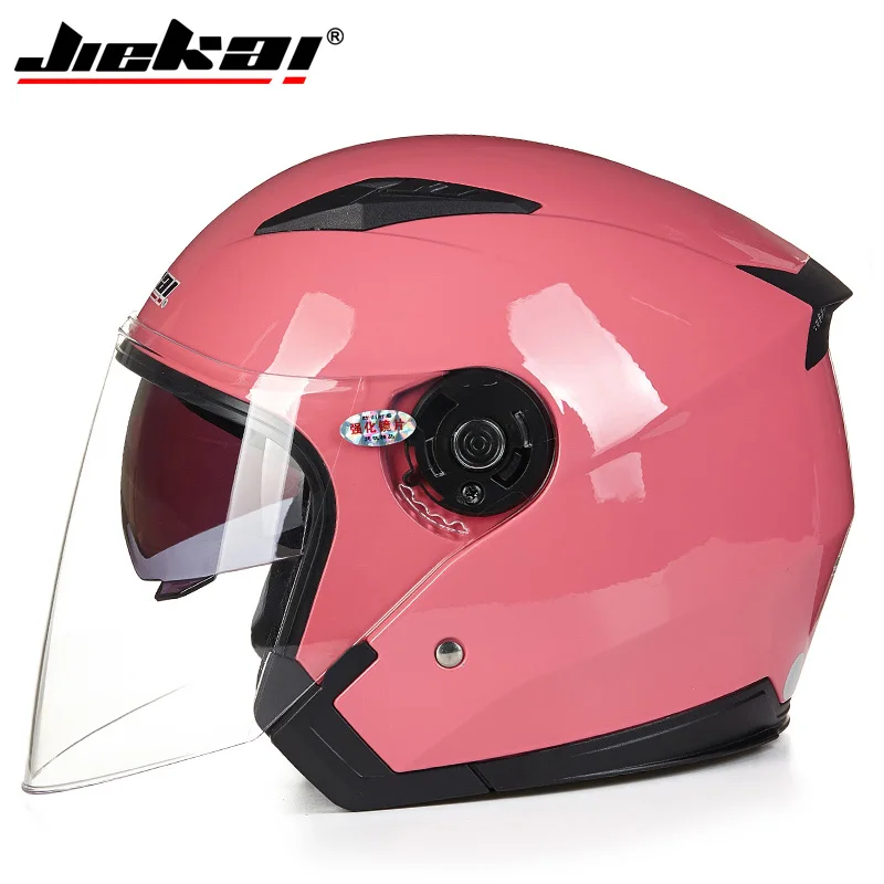 Настоящий мотоцикл Jiekai шлем унисекс скутер заездов Шлемы Casco Capacete с двойным объективом козырек мотоциклетный шлем - Цвет: 4
