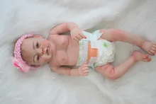 22 inch Collectible ANATOMICALLY CORRECT Full Vinyl Body Lifelike Reborn Baby Girl Doll with Pink Headband