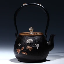 Новое поступление, чугунный чайник с рисунком бабочки, японский чайник, чайный горшок, посуда для напитков, инструменты, 1000 мл, кунг-фу, заварки