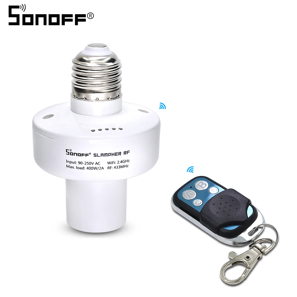 

Itead Sonoff Slampher 433Mhz RF Light E27 Bulbs Holder Wireless for Smart Home Wireless Remote Control 2A 400W