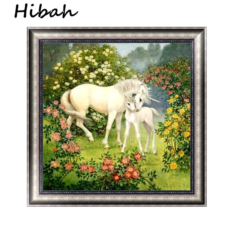 

Diamond Painting Garden Horse DIY 5D Picture Resin Round Diamond Set Cross Stitch Mosaic Drawing Home Decor