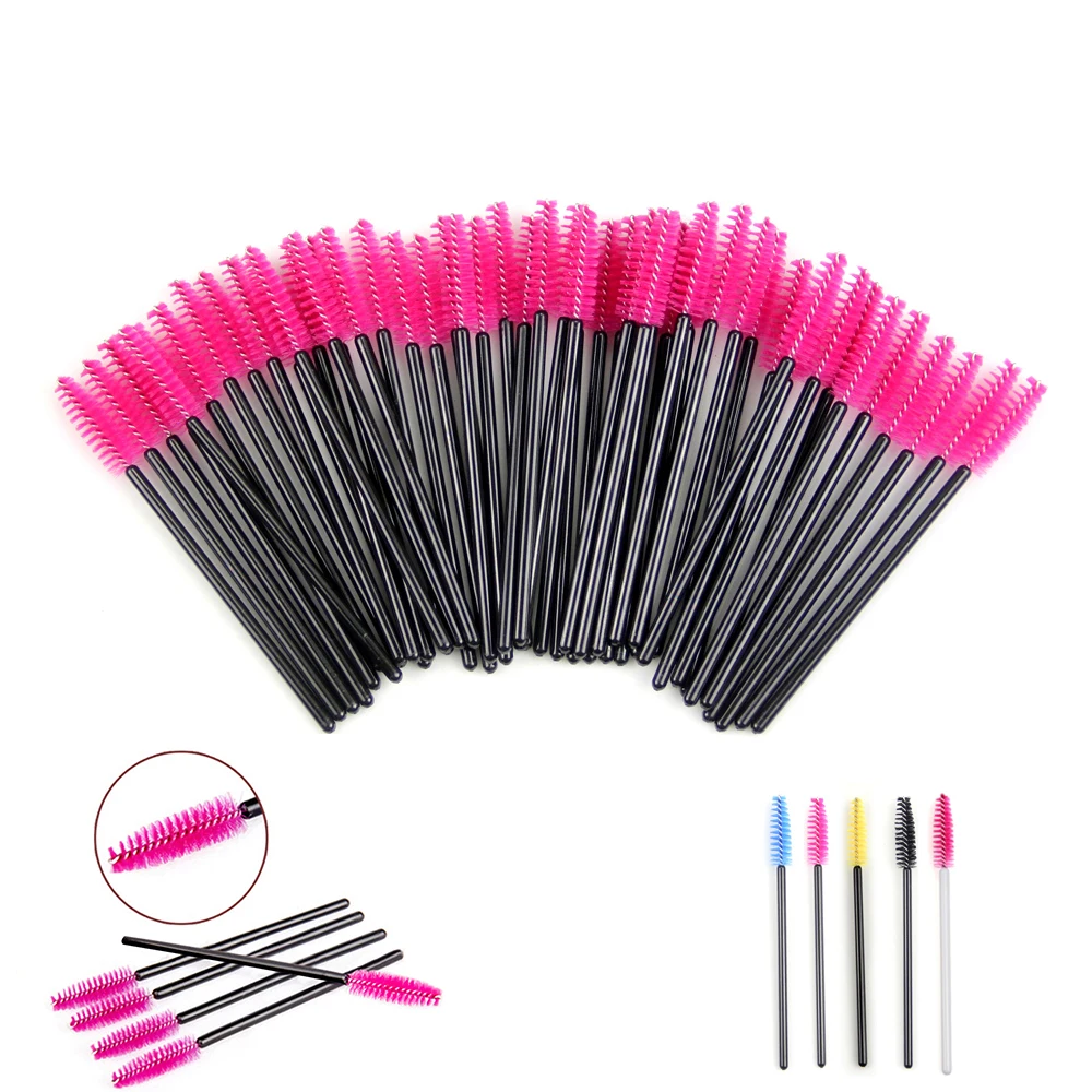

BBL 50Pcs/lot Disposable Eyelash Brushes Mascara Wands Applicator Lashes Comb Brushes Spoolers Cosmetic Makeup Tools Top Quality