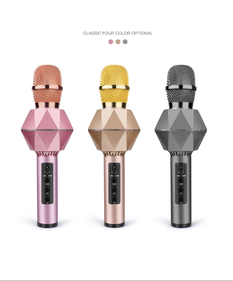 K7 микрофон беспроводной Bluetooth микрофон Портативный Семья КТВ флэш светодиодный свет кодами ручной микрофоны для Мобильный телефон музыкальный проигрыватель