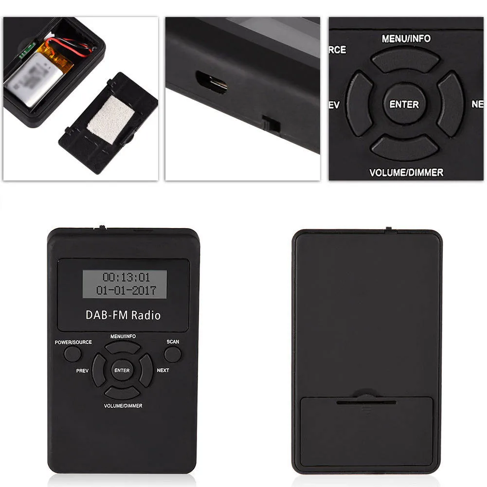 

New Portable DAB/DAB+/FM Radio LCD Pocket Digital DAB Receiver Rechargeable Battery GDeals