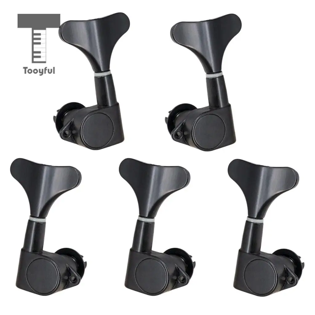 Tooyful Electric Bass String Tuning Peg Tuner Sealed Fish Tail Button for 4/5/6 String Bass
