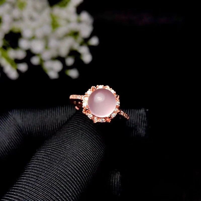Ювелирные изделия colife модные вечерние кольца из розового кварца 7 мм кольцо из натурального розового кварца серебряное кольцо 925 пробы Серебряное розовое кварцевое ювелирное изделие