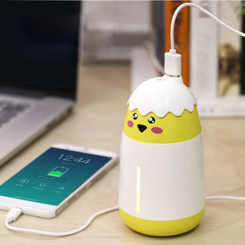 

200ML Portable Mini Chick Air Humidifier With LED Night Light Car Home Aromatherapy Diffuser Purifier LED Light Humidifier